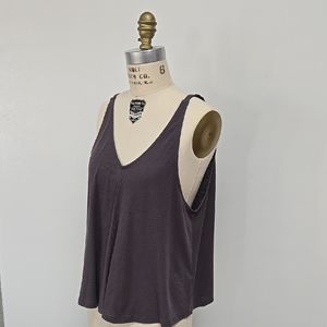 Free People Gray Relaxed Tank Top
